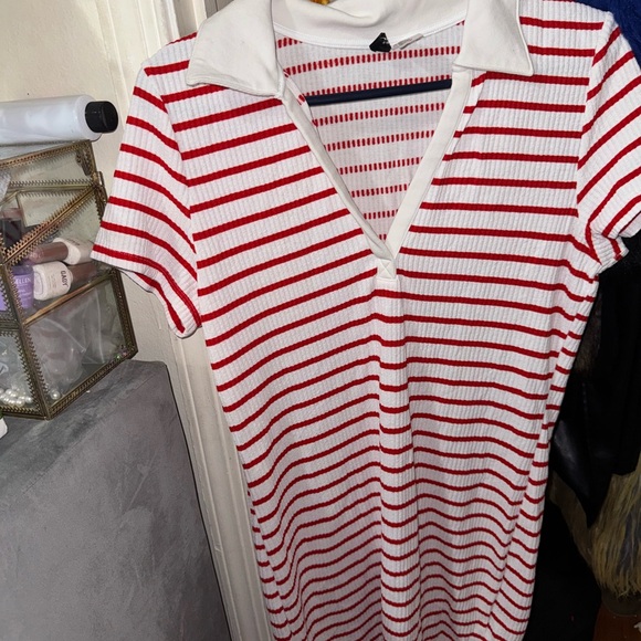 Red and White Striped Polo Shirt - Picture 1 of 1
